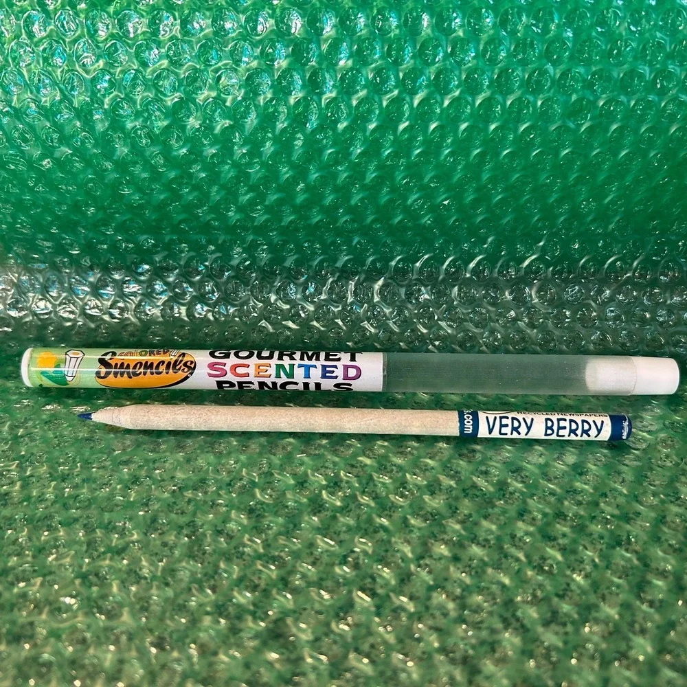 Smencils RETRO Colored -VERY BERRY-Gourmet Scented Pencil Eco Newspaper RARE